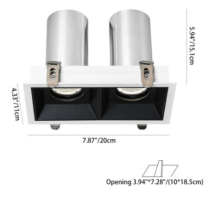 Recessed Aluminum LED Downlight - Industrial Round Square Rectangular Flush Mount Lighting For Living Room
