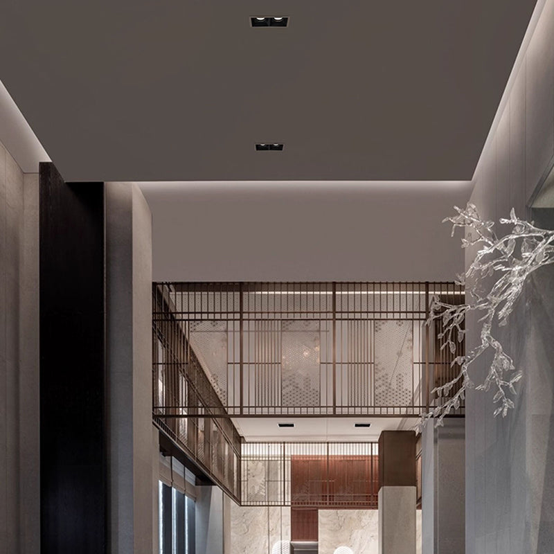 Recessed Aluminum LED Downlight - Industrial Round Square Rectangular Flush Mount Lighting For Living Room