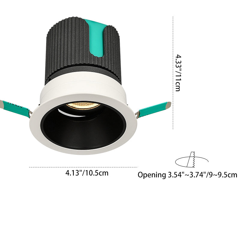 Recessed Aluminum LED Spotlight - Minimalist Cylinder Flush Mount Lighting for Living Room