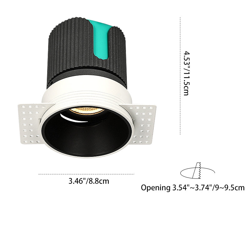 Recessed Aluminum LED Spotlight - Minimalist Cylinder Flush Mount Lighting for Living Room