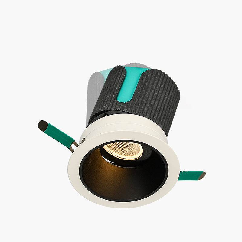 Recessed Aluminum LED Spotlight - Minimalist Cylinder Flush Mount Lighting for Living Room