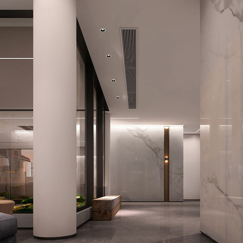 Recessed Aluminum LED Spotlight - Minimalist Cylinder Flush Mount Lighting for Living Room