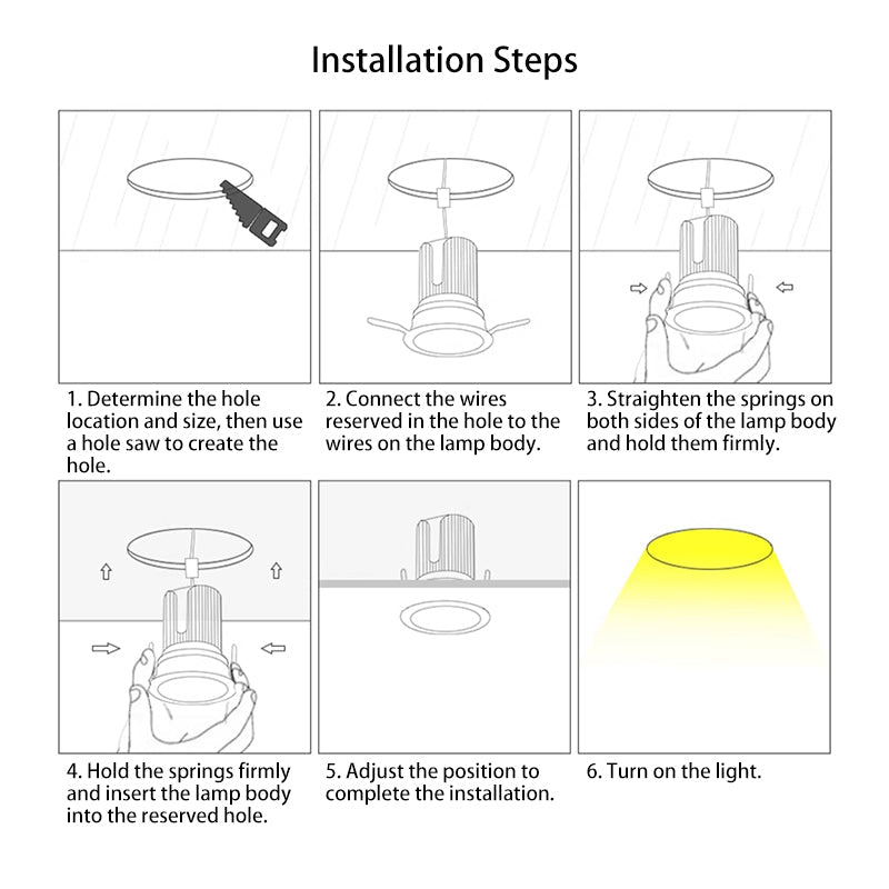 Recessed Aluminum LED Spotlight - Minimalist Cylinder Flush Mount Lighting for Living Room