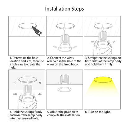Recessed Aluminum LED Spotlight - Minimalist Cylinder Flush Mount Lighting for Living Room