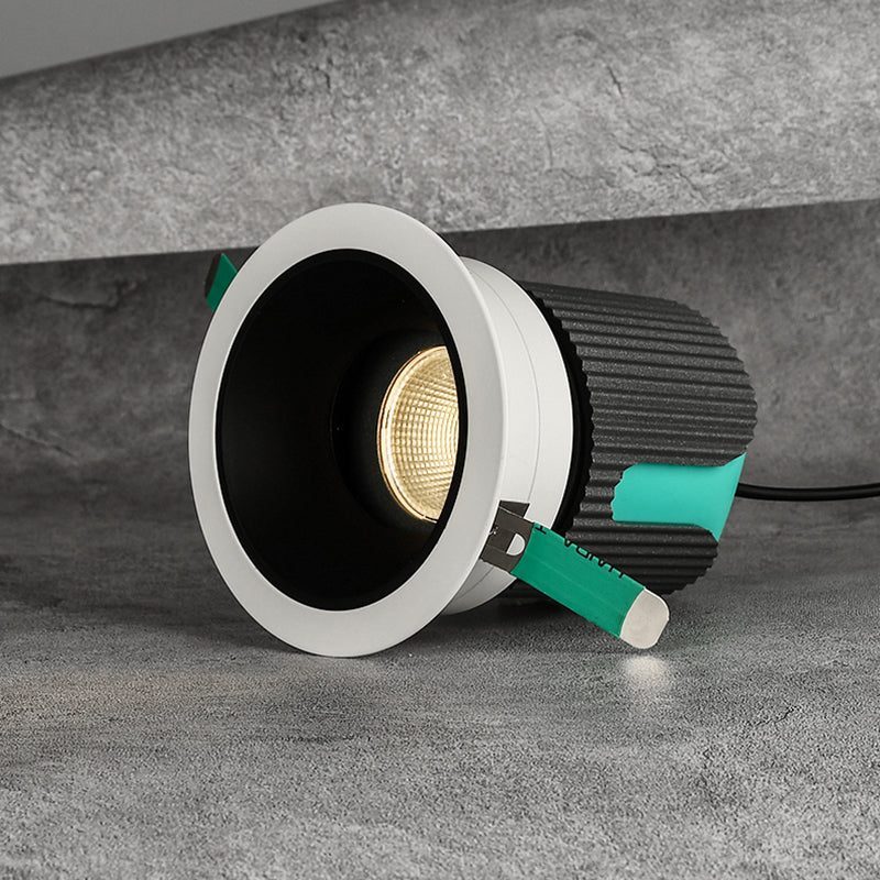 Recessed Aluminum LED Spotlight - Minimalist Cylinder Flush Mount Lighting for Living Room