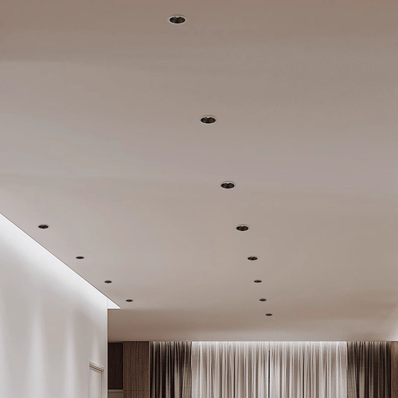 Recessed Aluminum LED Spotlight - Minimalist Cylinder Flush Mount Lighting for Living Room