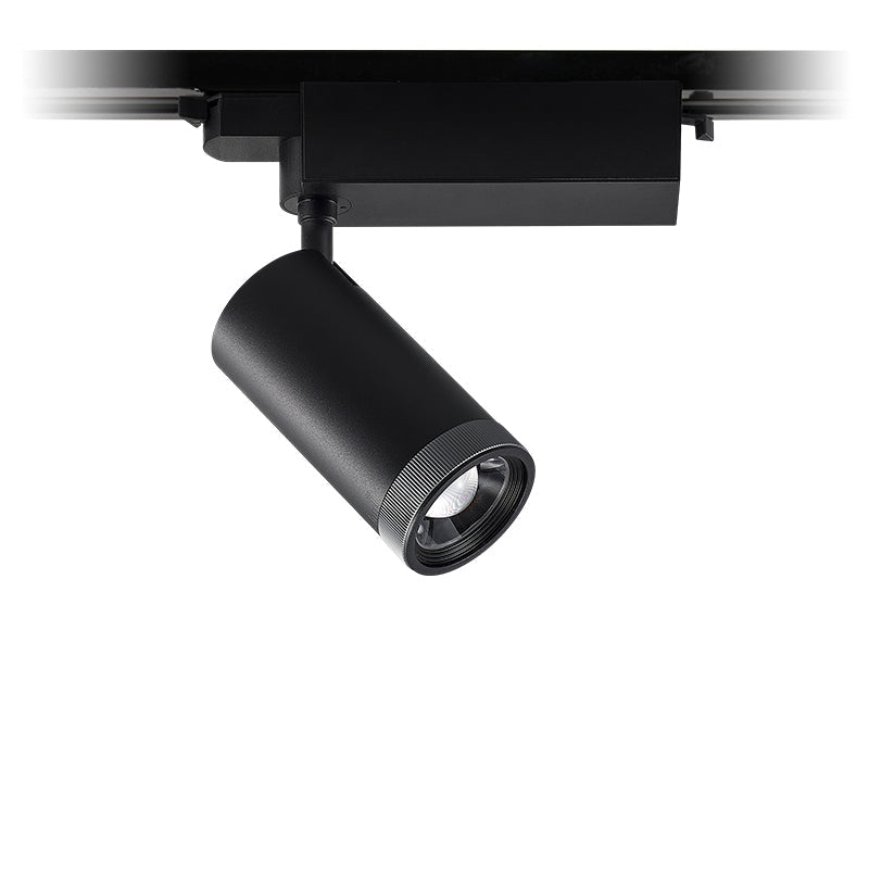 Adjustable Aluminum Zoomable LED Track Spotlight - Industrial Cylinder Semi-flush Mount Ceiling Light for Home Office