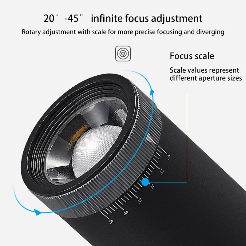 Adjustable Aluminum Zoomable LED Track Spotlight - Industrial Cylinder Semi-flush Mount Ceiling Light for Home Office