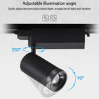 Adjustable Aluminum Zoomable LED Track Spotlight - Industrial Cylinder Semi-flush Mount Ceiling Light for Home Office