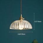 Contemporary Nordic Floral Glass Brass 1-light Pendant Light for Living Room & Bedroom BulbSquare