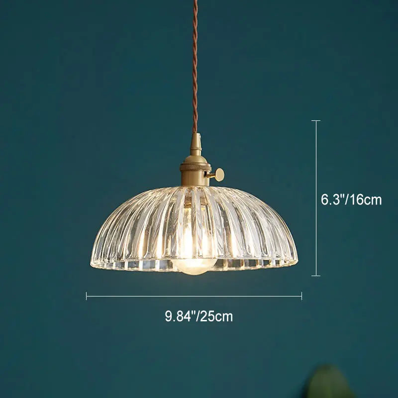 Contemporary Nordic Floral Glass Brass 1-light Pendant Light for Living Room & Bedroom BulbSquare