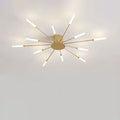 Modern Minimalist Round Radiant Iron Acrylic LED Semi-flush Mount Ceiling Light for Living Room