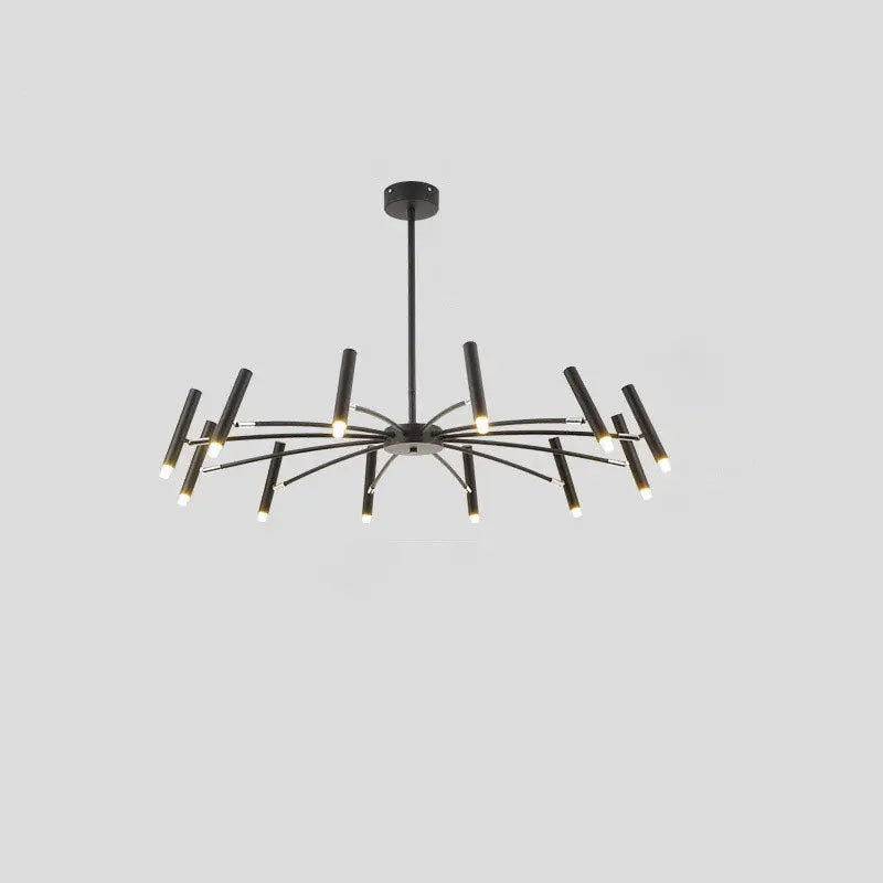 Contemporary Scandinavian Round Radioactive Iron Aluminum 12/24 Light Chandelier for Living Room Lumendat