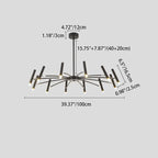 Contemporary Scandinavian Round Radioactive Iron Aluminum 12/24 Light Chandelier for Living Room Lumendat