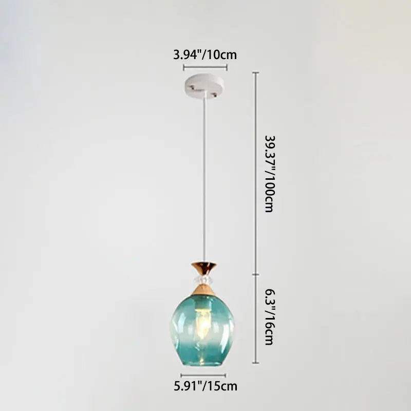 Contemporary Nordic Gradient Glass Metal Orb 1/3 Light Island Light Chandelier for Living Room Lumendat
