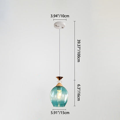 Contemporary Nordic Gradient Glass Metal Orb 1/3 Light Island Light Chandelier for Living Room