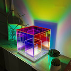 Modern Acrylic RGB Line Rubik's Cube LED Table Lamp Lumendat