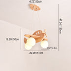 Lumendat Contemporary Creative Rubberwood Aircraft Design Glass 3-Light Kids Chandelier For Bedroom Lumendat
