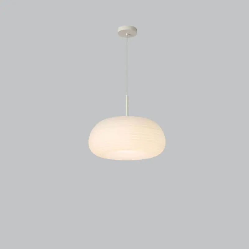 Modern Minimalist Pure White Round Iron Pe LED Pendant Light BulbSquare