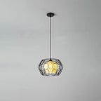 Modern Minimalist Weaving Hemp Ball Iron Drum 1-light Pendant Light for Living Room BulbSquare