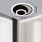 Modern Minimalist Combination Round Circle Hardware Acrylic LED Semi-Flush Mount Ceiling Light For Living Room