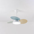 Lumendat Simple Colorful Round Fan Leaf Kids Downrods Ceiling Fan Light Lumendat