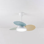 Lumendat Simple Colorful Round Fan Leaf Kids Downrods Ceiling Fan Light Lumendat