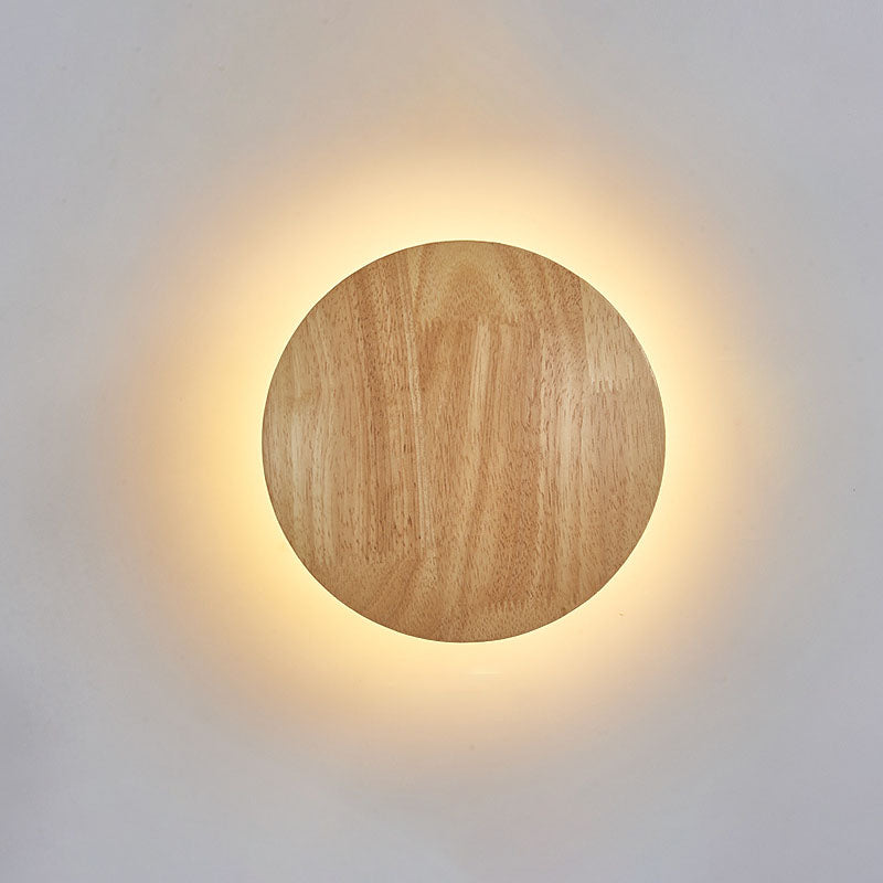 Modern Minimalist Round Irregular Oval Wood LED Wall Sconce Lamp For Living Room Lumendat