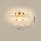 Modern Minimalist Flower Metal Acrylic LED Semi-Flush Mount Ceiling Light For Bedroom