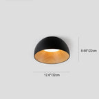 Minimalist Wooden Bowl Iron LED Flush Mount Ceiling Light BulbSquare