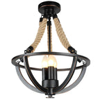 Vintage Industrial Iron Twine 3-light Island Light Chandelier BulbSquare