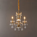 Traditional French Candelabra Flower Iron Crystal 3/6/8 Light Chandelier for Living Room BulbSquare