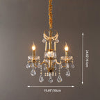 Traditional French Candelabra Flower Iron Crystal 3/6/8 Light Chandelier for Living Room BulbSquare