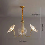 Modern Art Deco Gold Finish Frame Lotus Leaf Glass Shade 3/6-light Chandelier for Living Room Lumendat