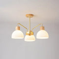 Nordic Vintage Wooden Glass Dome Shade 3/5 Light Chandelier Lumendat