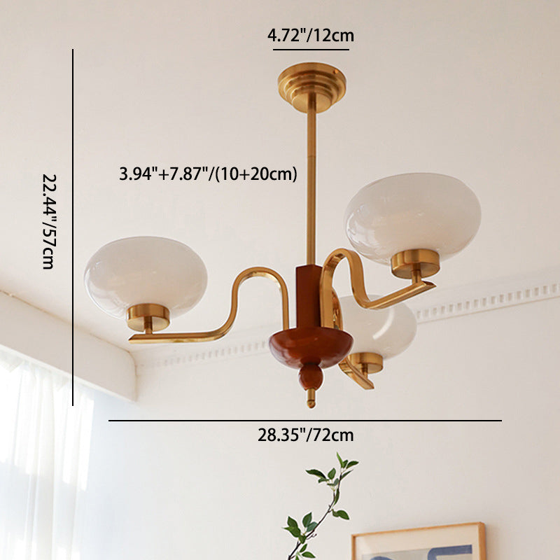 Traditional Vintage Metal Glass Oval Round 3/5 Light Chandeliers for Living Room BulbSquare