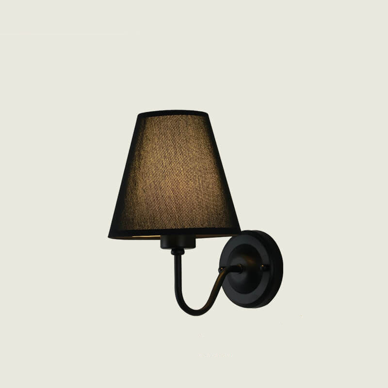Modern Fabric Bell Shade Bend Arm 1-Light Wall Sconce Lamp Lumendat