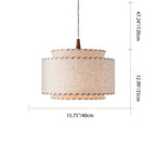 Contemporary Boho Double Cylinder Fabric Shade 1-light Pendant Light for Living Room