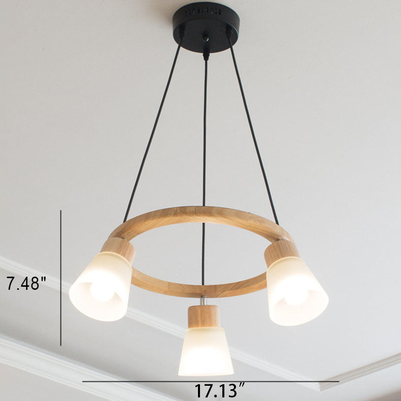 Nordic Minimalist Solid Wood Bird 3/5-light Chandelier