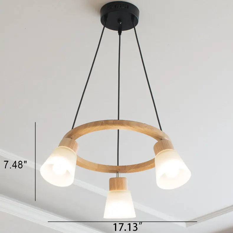 Nordic Minimalist Solid Wood Bird 3/5-light Chandelier Lumendat