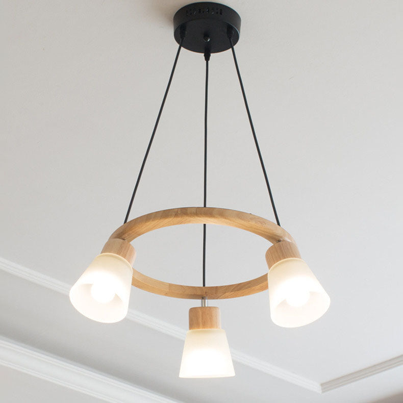 Nordic Minimalist Solid Wood Bird 3/5-light Chandelier