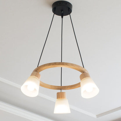 Nordic Minimalist Solid Wood Bird 3/5-light Chandelier