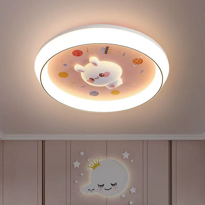 Lumendat Modern Minimalist Kids Cartoon Round Acrylic Iron Resin LED Flush Mount Ceiling Light For Bedroom Lumendat