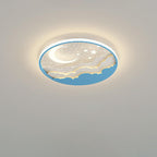Lumendat Contemporary Creative Cartoon Stars Moon Acrylic LED Kids Flush Mount Ceiling Light For Living Room Lumendat