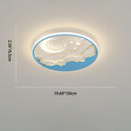 Lumendat Contemporary Creative Cartoon Stars Moon Acrylic LED Kids Flush Mount Ceiling Light For Living Room Lumendat