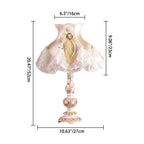 Contemporary Scandinavian Sculpted Floral Resin Iron Metal Fabric 1-Light Table Lamp For Bedroom Lumendat