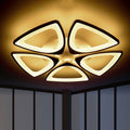 Contemporary Creative Combination Triangle Hardware Acrylic LED Flush Mount Ceiling Light For Living Room