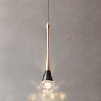 Light Luxury Minimalist Crystal Metal Pillar LED Pendant Light