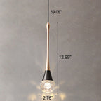Light Luxury Minimalist Crystal Metal Pillar LED Pendant Light