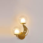 Nordic Creative Glass Globe Lampshade Moon Star Decoration Design 2-Light Wall Sconce Lamp